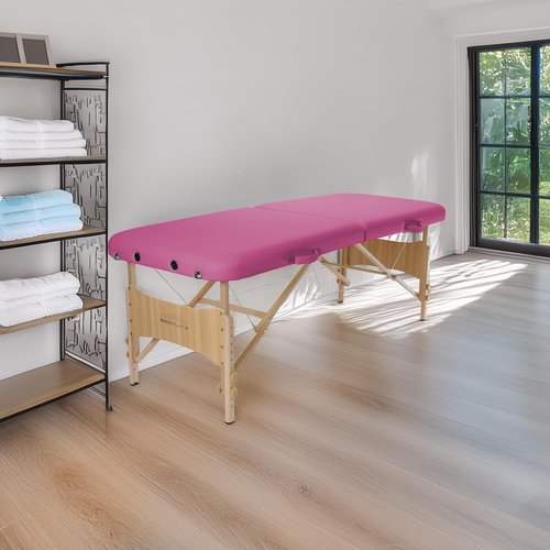 Saloniture Portable Folding Massage Table - Comfortable Hot Pink Design for Easy Transport