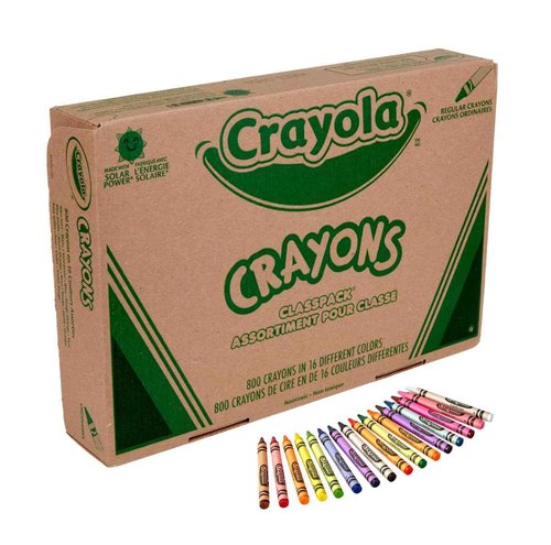 Crayola Bulk Crayon Classpack - 800ct (16 Colors), Bulk Teacher Supplies & Classroom Essentials for School, Arts & Crafts Crayons for Kids, Ages 3, 4, 5