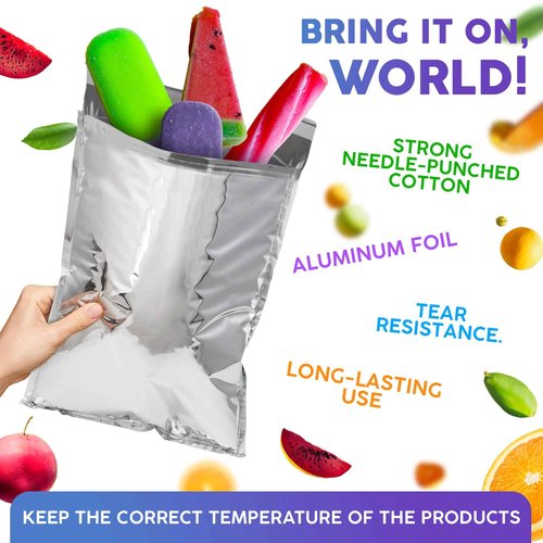 APQ Supply Needle-Punched Cotton Insulated Mailers, 11 x 15 Inches. 10 Pack Aluminium Insulated Thermal Mailers. Thermal Bags for Cold and Hot Food. Self-Adhesive Shipping Bags for Food, Cosmetics