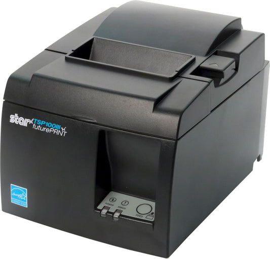 Star Micronics TSP143IIIBi Bluetooth Thermal Receipt Printer - Auto-Cutter, Internal Power Supply | Gray for iOS, Android, Windows