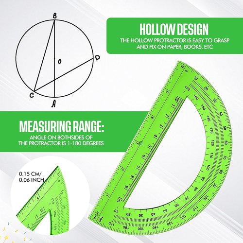 EBOOT Geometry Math Set - Drawing Compass & 6-Inch Swing Arm Protractor | Green Color