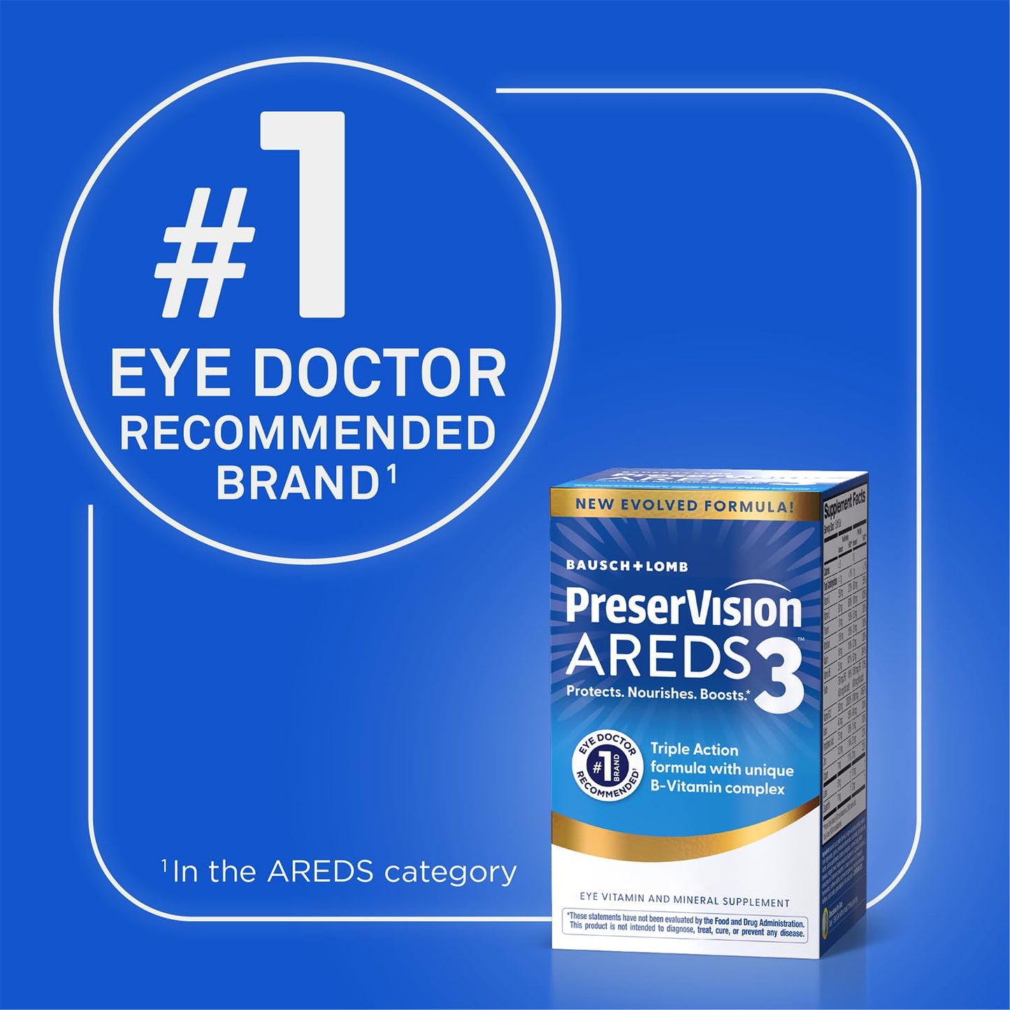 PreserVision AREDS3 Eye Vitamins, #1 Eye Doctor Recommended Brand, 3-in-1 Macular Supplement, 60 Softgels