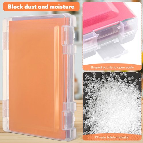 Wesiti 4 Pcs Scrapbook Paper Storage Box Clear Plastic Storage Boxes with Snap 14.17 x 10.63 x 1.77 Inches Art Project Case Craft Organizer File Document Holder Photo Magazine Letter Containers