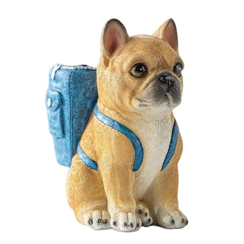 JINGTIANCD Dog Pen Holder, Desktop Pencil Cup Organizer, Office Desk Accessories (Bulldog)