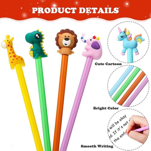 Zonon Cute Cartoon Gel Ink Pens Cartoon Fun Animal Writing Pens 0.5 mm Cool Assorted Novelty Kawaii Stationery for Students Gift School Office Home Supplies Present, 8 Styles(128 Pieces)
