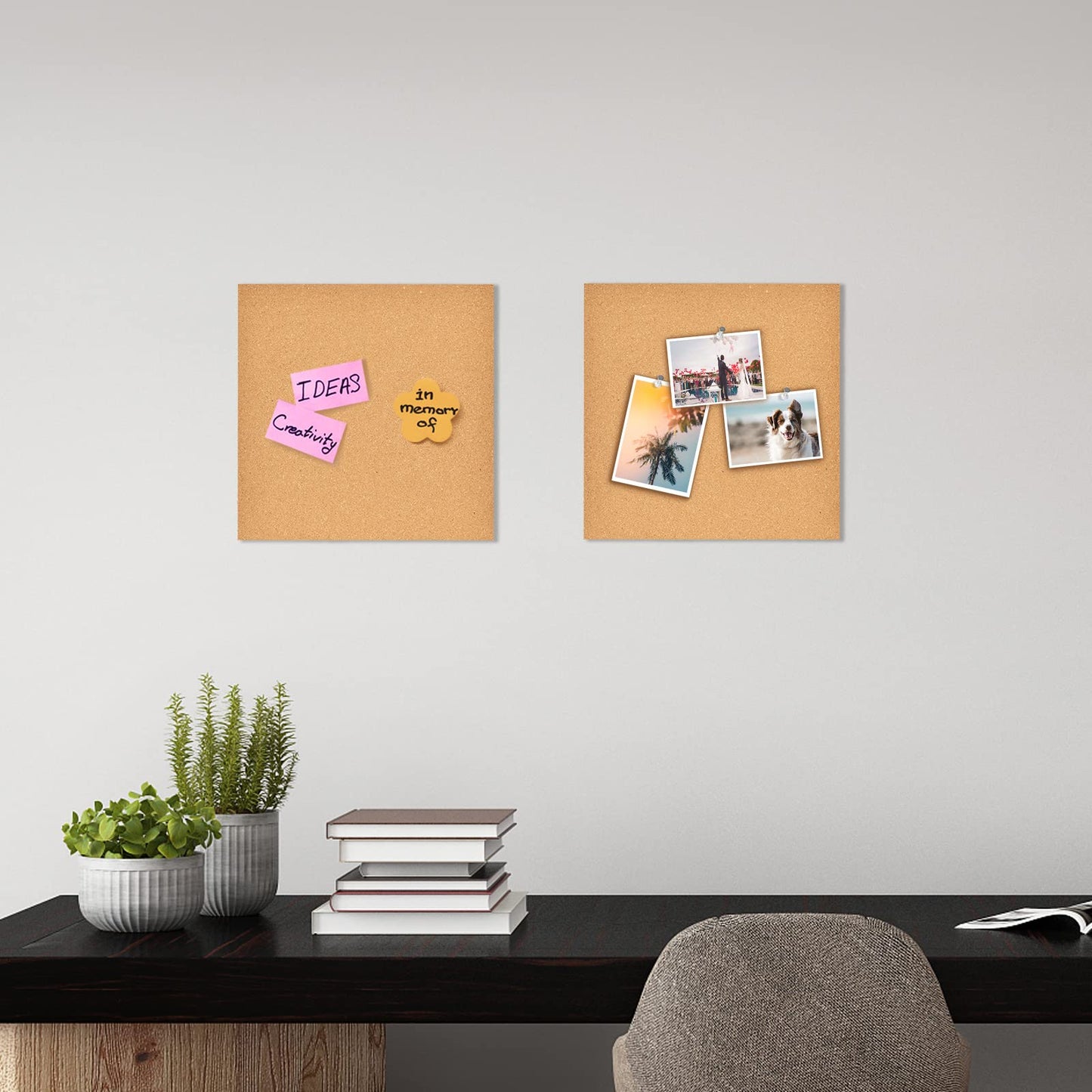 Aitakatta 12x12 Cork Board Tiles Bulletin Board, 1/2" Thick Small Square Cork Boards for Walls, Self-Adhesive Cork Tiles for Home, Office, School, Bulletin Board Decorations(12mm,2pc)