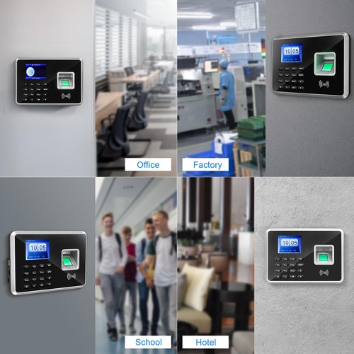 JIAN BOLAND A2 Time Clocks for Employees Small Business-Fingerprint, RFID and PIN Biometric Time Clock, Office Punch Clock, with 5 Badges and USB Drive (0 Monthly Fees)