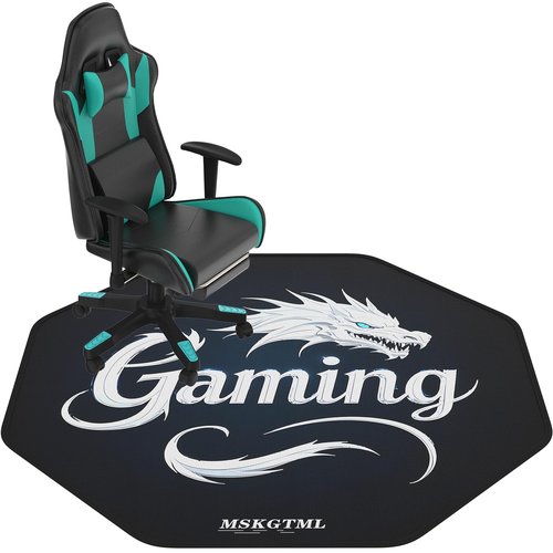 MSKGTML Gaming Chair Mat, Noise - Reducing Gaming Chair Floor Mat,47” x 47” Octagonal Computer Chair Mat for Hardwood Floors, Suitable for Home Offices, Dormitories and Game Rooms