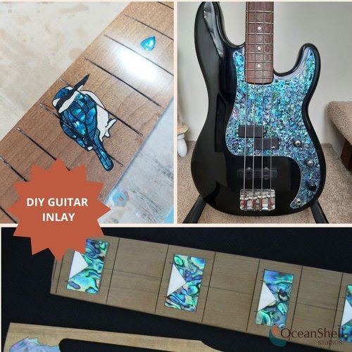 Abalone Shell Inlay Veneer for DIY or Professional Inlay Embellishments - Sustainable New Zealand Paua Natural- With 3M Double Sided Tape Backing - 9.45"X2.75"