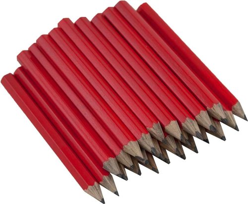 Alpen Glow Products Half Pencils (No Eraser) (Golf Pencils, Pew Pencil, Score Pencil) (Red) (Bulk Box of 288) - HB Lead, Hexagonal, Non-Toxic