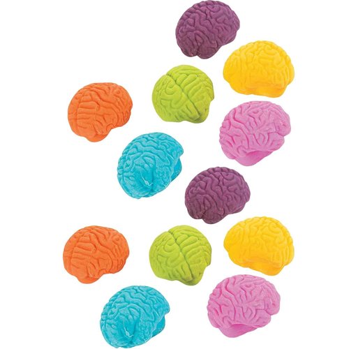 48-Pack Brain Erasers – Halloween Party Favors, Classroom Prizes & Gifts
