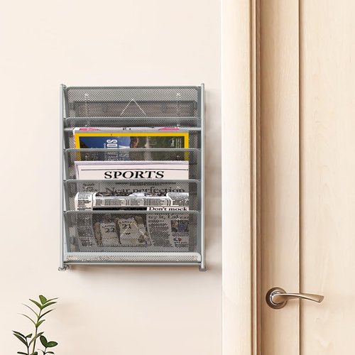 Simple Houseware 6-Tier Wall Mount Document Letter Tray Organizer, Silver