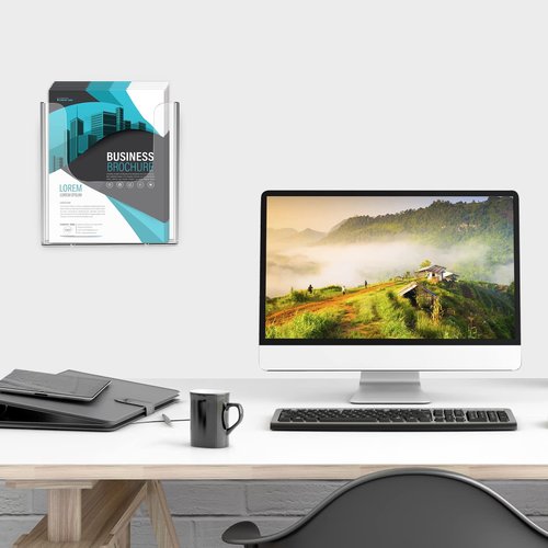 MaxGear Brochure Holder 8.5x11 inch Acrylic Pamphlet Holder Clear Plastic Flyer Holder Wall Mount for Ofiice, School, Exhibition, 3 Pack