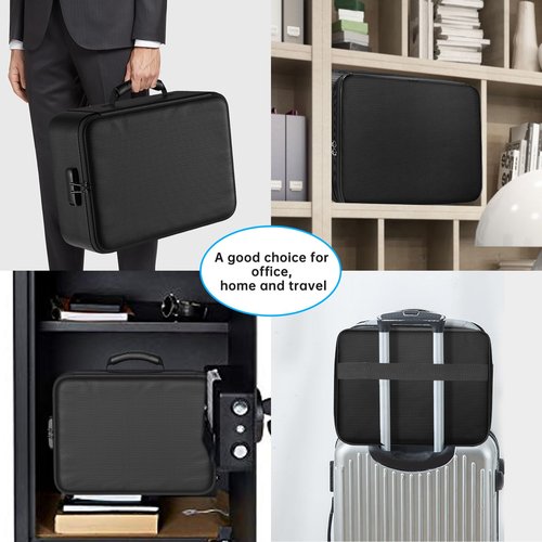 ENGPOW 5200°F Fireproof Document Bag with Lock,Upgraded Heat Insulated Fireproof＆Waterproof Box 8 Layers File Organizer,Portable Home Travel Safe Storage for Important Documents,Passports,Laptop