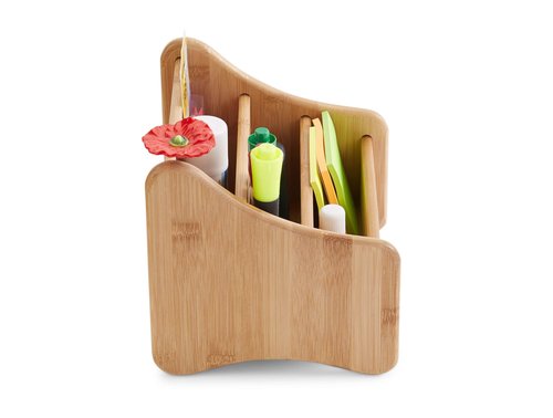 Bookaholic Desk Organizer 3 Tier Bamboo Desk Storage for Office Supplies, Toiletries, Crafts, Great for Desk, Vanity, Tabletop in Home or Office