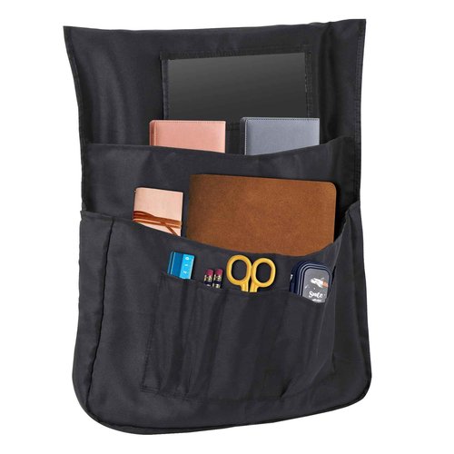 Toriexon Chair Pockets 24 Pack, 17 x 18 Inch Black Chairback Buddy With Name Slot, Classroom Organizer for Kids' Back of Chair