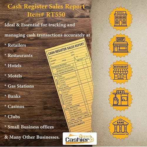 500 Cashier Depot RT550 Cash Register Sales Report Envelope, 4 1/8" x 9 1/2", Gum Flap, 24lb. Brown Kraft (500)
