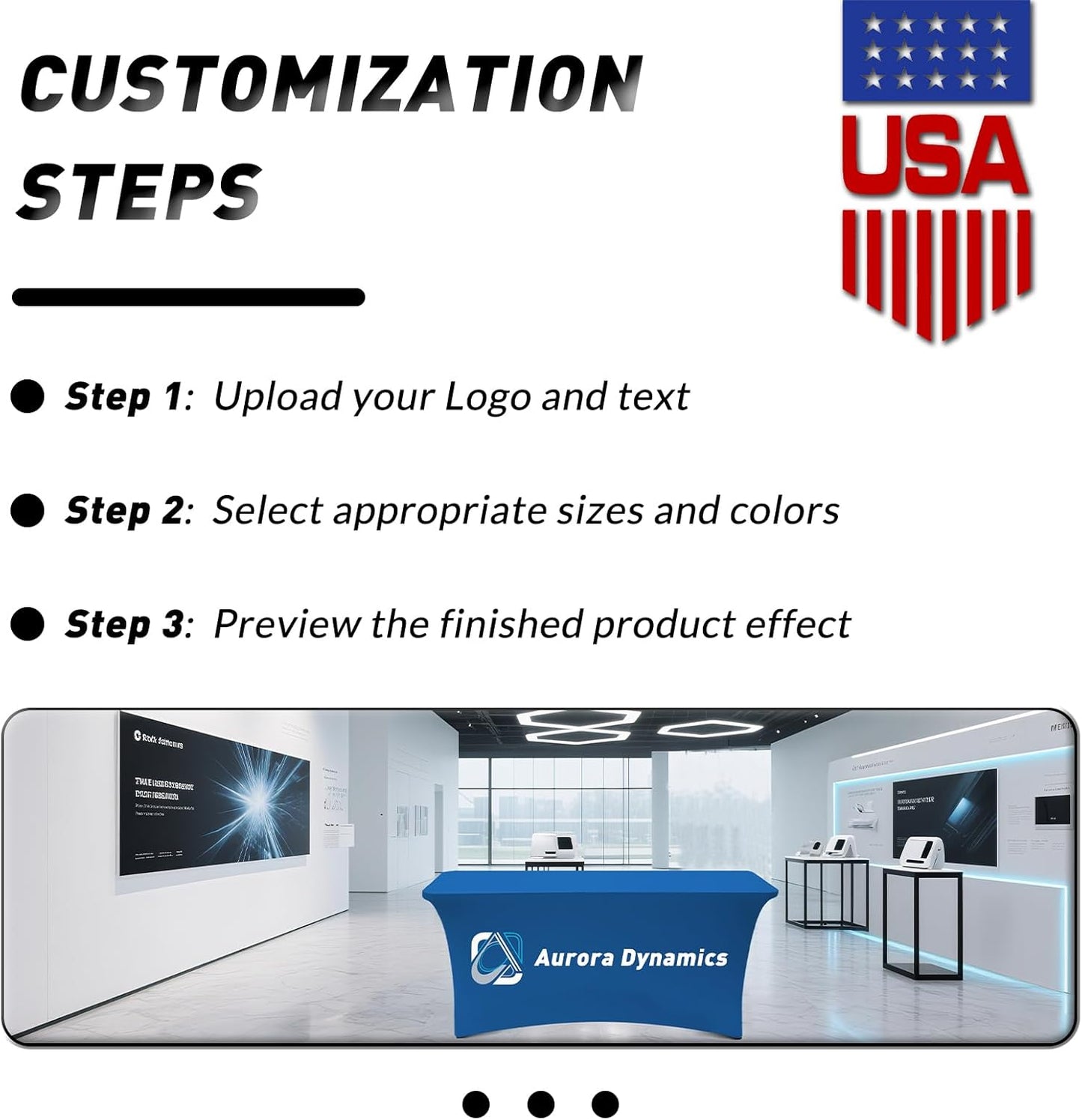 Skiennix Custom Stretch Spandex Table Cloth - Personalized Logo Design for Events | 4FT, 5FT, 6FT, 8FT