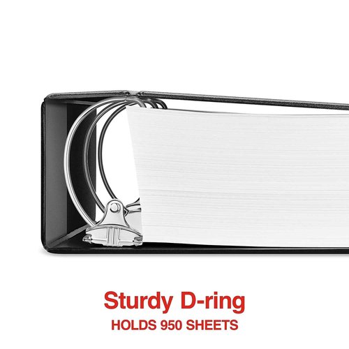 Staples 976180 5-Inch Staples Standard View Binder with D-Rings Black