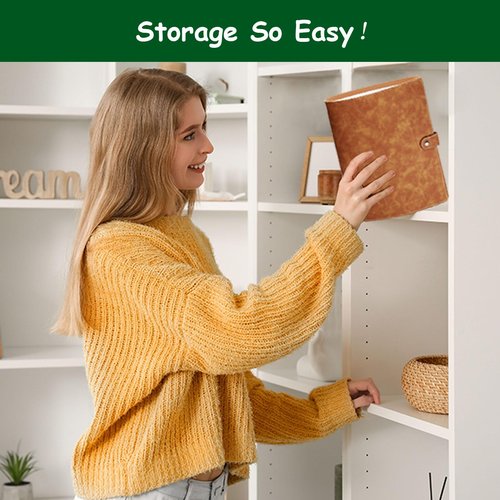 BmBpWOW Garden Seed Storage Organizer Binder: 100 Resealable Envelopes + 25 Sheet 100 Pockets Protectors | Durable Organizer for Seed Packets, Saving & Planting - Brown