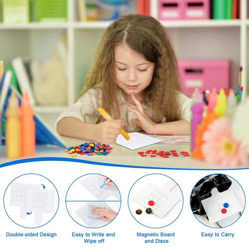 Lincia 25 Pcs Elkonin Box Phonemic Awareness Game - Magnetic Dry Erase Paddle Boards with Circle & Heart Magnets for Speech Therapy Phonics Preschool Science of Reading Classroom Must Have