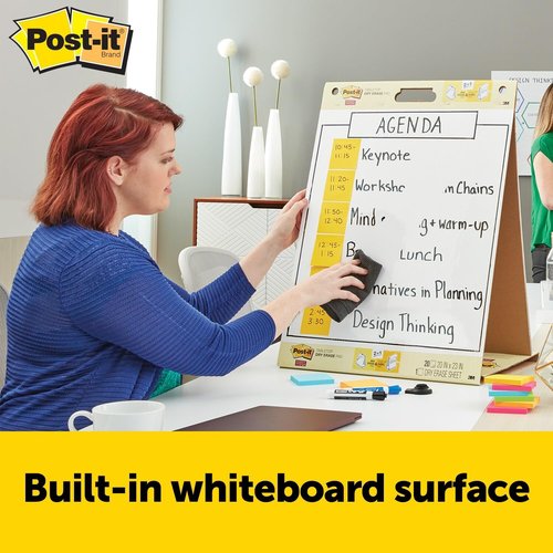 Post-it Super Sticky Easel Pad - 20 x 23 Inches, 20 Sheets, Portable White Flip Chart Paper for Teachers & Students
