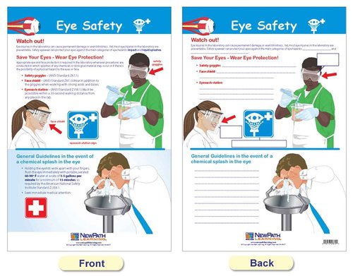 NewPath Learning Safety in The Lab Bulletin Board Charts, Set/8 - Laminated, Double-Sided, Full-Color, 12" x 18" (94-5601)
