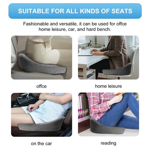 CARHOT Minimalist Memory Cotton Seat Cushion - Pressure Relief for Office Chairs, for Senior Citizen,The Cushion lab,Pressure Relief Cushions for Sitting (Dark Gray)