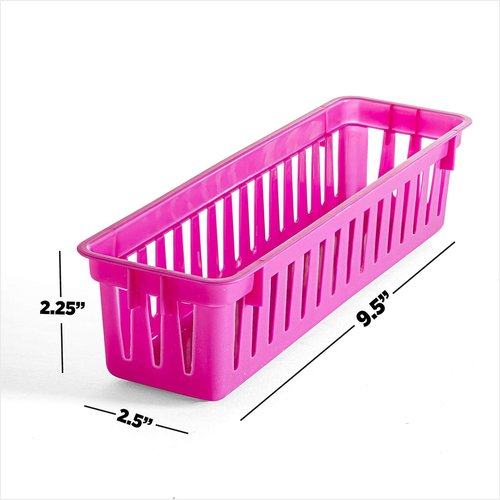 Prextex Classroom Pencil Organizer Pencil Basket or Crayon Basket, Variety Colors (12 pack)