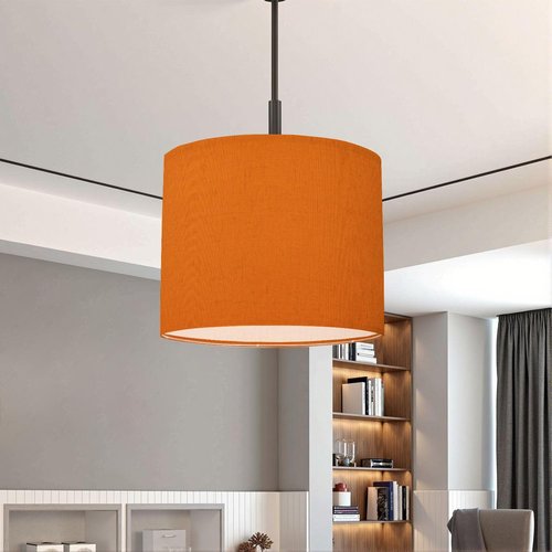 Lampshades Lamp Shades set of 2 Orange fabric Lamp Shades for Table Lamps Floor Lamps Pendant Light Shade Drum Lampshades Boho Light Cover