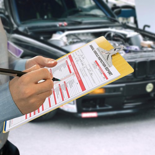 PUNCHMAN 30Pack DOT Annual Vehicle Inspection Forms and Label,30-Pk 3-Ply Annual Vehicle Inspection Report with Carbon Copies with Hardboard,30-Pk 2-Ply FMCSA Annual Inspection Adhesive Vinyl Sticker