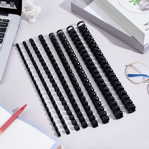 PH PandaHall 160pcs 8 Sizes Binding Combs, Plastic Comb Binding Rings 21 Ring Black Binding Spines Letter Size Spiral Binding for Notebook Calendar Picture Album, 1/4 3/8 1/2 5/8 3/4 13/16 inch