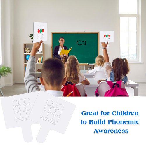 Lincia 25 Pcs Elkonin Box Phonemic Awareness Game - Magnetic Dry Erase Paddle Boards with Circle & Heart Magnets for Speech Therapy Phonics Preschool Science of Reading Classroom Must Have
