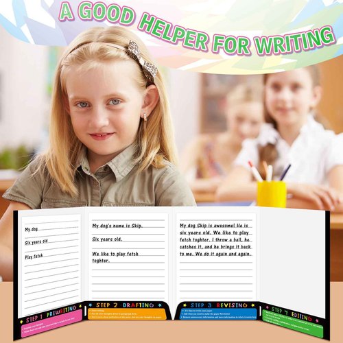 Kisston 36 Pcs Writing Folders with Pockets Bulk Writing Process 4 Pocket Folders Classroom Teaching Supplies for Students Teacher Classroom Kids (Colorful)