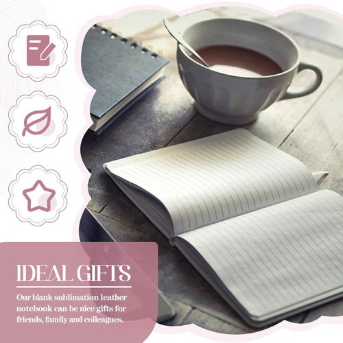 Zonon 4 Pcs Sublimation Notebooks Sublimation Journal Blank Notebooks A6 A5 A4 190 Pages Thick Faux Leather Journal for School Office Supplies(11.6 x 8.5 Inch, A4)