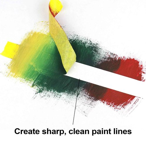 BOMEI PACK Yellow Painters Tape 1 Inch Bulk - Paint Tape 20 Rolls x 1 Inch x 55 Yards - Yellow Masking Tape for Walls Painting, DIY Crafting, Edge Finishing and School Projects, Total 1100 Yards