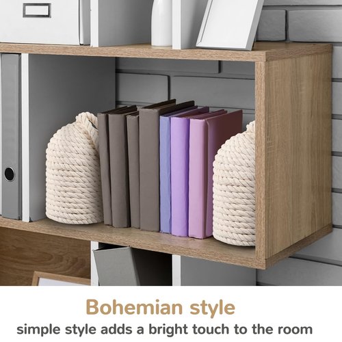 MorningRo Decorative Door Stop Rope Door Stop with Handle 4.72 ''d x 11.42''h 5.4lb Heavy Weight Stoppers for Window Wedge Bookend Home Wedge to Keep Open (White,2 Pcs)