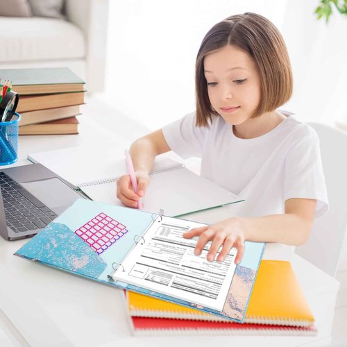 6 Pcs Marble 3 Ring Binders 10.5 x 12 Inch Cute Decorative Aesthetic Hardcover Round Ring Binders for Loose Leaf Paper Letter Size Paper School Office Supplies