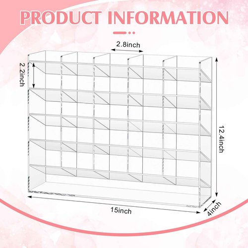 MotiMind Acrylic Pen Organizer Storage for 300 Markers Vertical Marker Organizer Acrylic Pen Display Holder for Office Desk Desktop Stationery Pencil Storage, Clear, 15 x 4 x 12.4 Inch