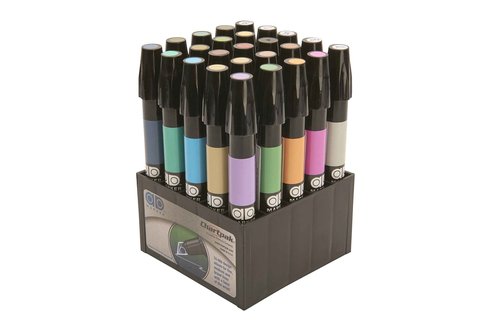AD Marker The Original Chartpak, Tri-Nib, 25 Assorted Architectural Colors in Tabletop Cube, 1 Each (J)