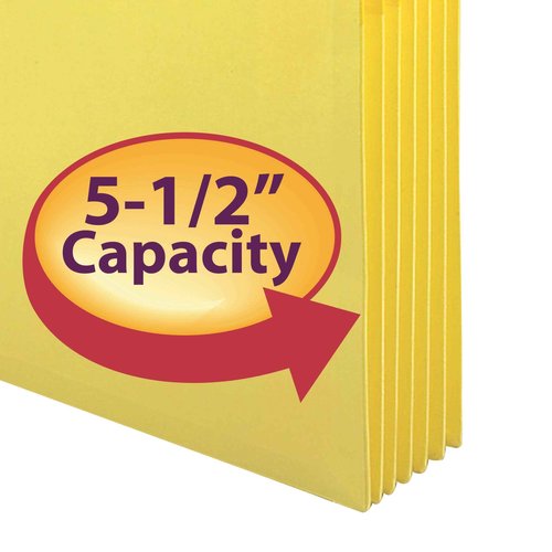 Smead Pocket, Letter, Straight, 5.75-Inch Expansion, Yellow, 10 per Box (73243)