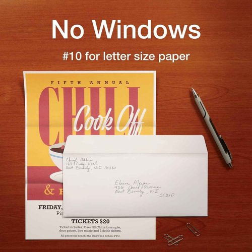 Quality Park Security Envelopes Letter Size #10 - Self Seal 4/18 x 9.5", Windowless Design, Mailing Envelopes for Official Business & Legal Letters. Pack of 400
