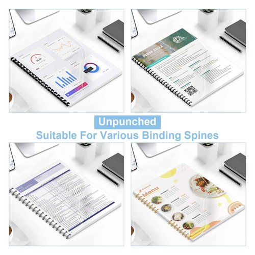 HOUYEE 120 Pack Binding Covers Set, 8.5x11 Inches, Including 60 Pcs 12 Mil Sand Plastic Texture, 60 Pcs 10 Mil Clear Binding Covers