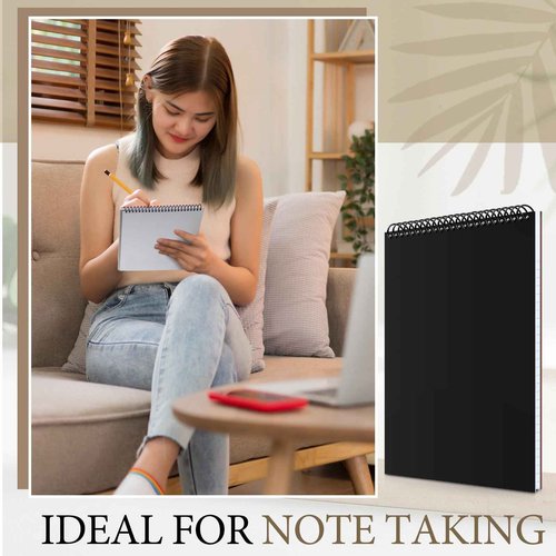 MotiMind 10 Packs 8.5" x 11" Top Spiral Notebook with 3 Hole Punched Legal Pads College Ruled Notepad 50 Sheets Hard Cardboard Paper Wirebound Notepad for Office School Business (White)