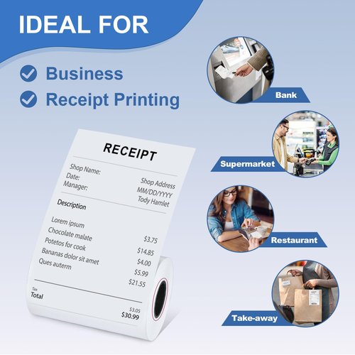 50 Rolls- 2 1/4 X 50 Thermal Receipt Paper Rolls- Fits All Pos Cash Registers, For Clover POS Cash Register Printers-Premium Quality German Paper