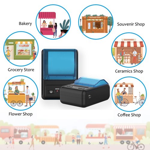 GZGYNADAST Bluetooth Receipt Printer, 58mm Mini Wireless POS Thermal Printer for Restaurant Sales Retail,Portable Pocket Bill Ticket Receipt Printer,only Compatible with Android/Windows