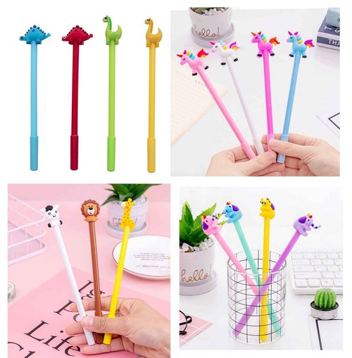 YYaaloa 140pcs Cute Cartoon Novelty Gel Ink Pens Cartoon Animal Writing Pens 0.5 mm Black Ink Assorted Styles Fun Kawaii Pens Bulk for Kids Office School Supplies (140 Piece Assortment, Black)