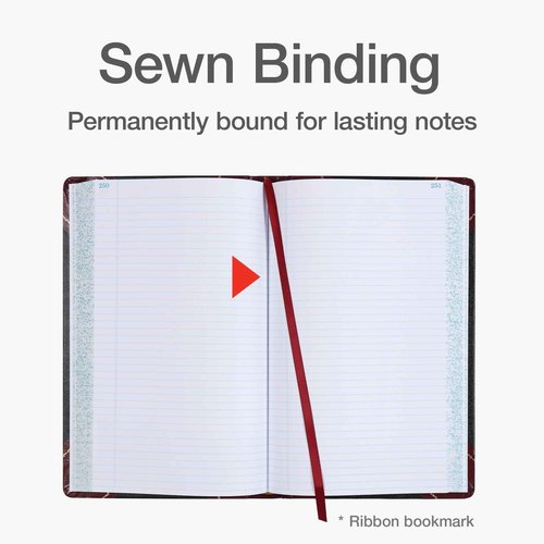 Boorum & Pease 9 Series Account Book - Record Ruled, Smyth-Sewn Acid-Free 500 Pages - 14-1/8"x8-5/8" Black Hardcover - Accounting Ledger Book for Financial Record & Business Expense Tracking - 1 Unit