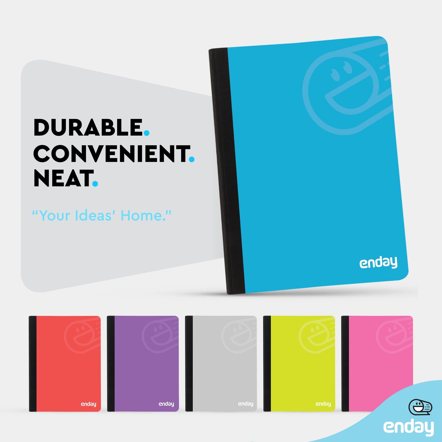 Enday Composition Notebooks Wide Ruled Paper, Hard Cover Composition Notebook, Premium Lined Composition Books, 100 Sheets Ruled Notebook, Blue and Purple (2 Pack)