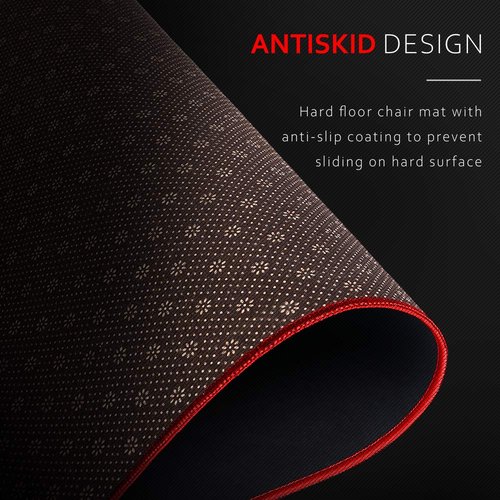 GTRACING Gaming Chair Mat for Hardwood Floor 47 x 39 inch Office Computer Gaming Desk Chair Mat for Hard Floor Red,Small Size